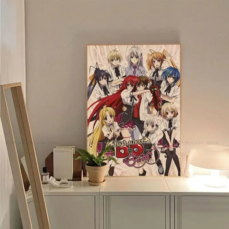 Anime High School DXD Retro Poster Vintage Room Bar Cafe Decor Stickers Wall Painting Wall Art Canvas Wall Painting Home Decor