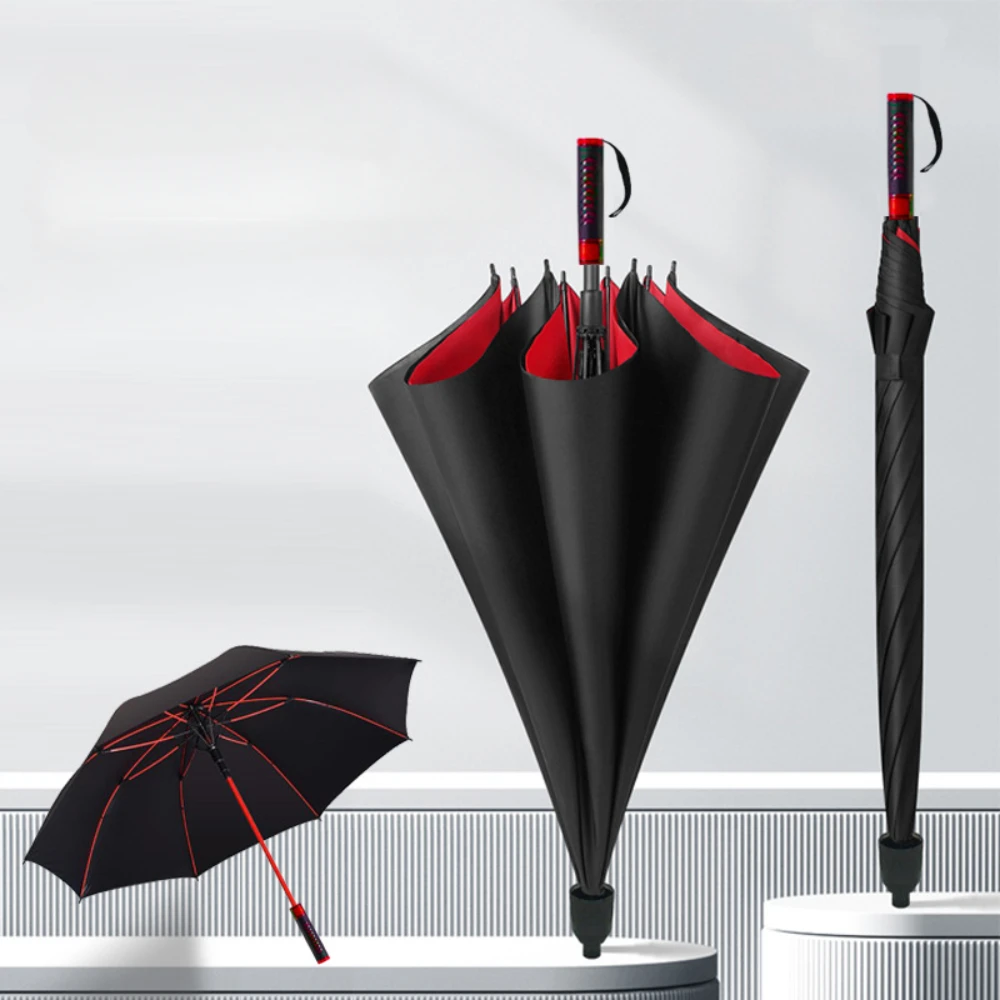 Long Automatic Umbrella Strong Windproof Long Handle Paraguas 3-5 People Large Men\'s Umbrella Business Advertising Umbrella