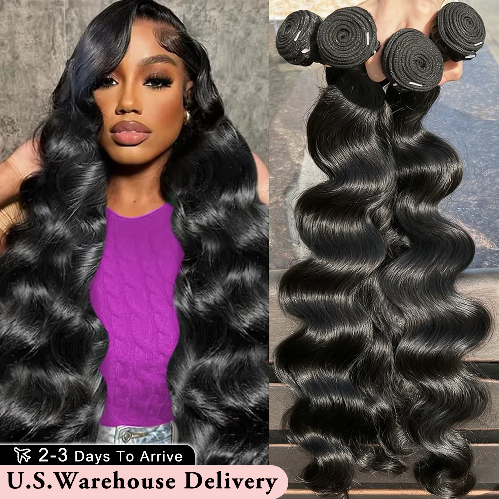 40 50 Inch Rambut Manusia Body Wave Bundel 100% Rambut Manusia Virgin Raw Bundel 16A Rambut Remy Brasil Anyaman Double Weft Ekstensi Rambut