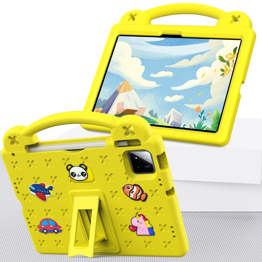with Handle Stand Tablet Case For Xiaomi Mi Pad 7 Pro 11.2 Redmi Pad SE 11 8.7 Pro 12.1 inch Shockproof Cover for Children Gift