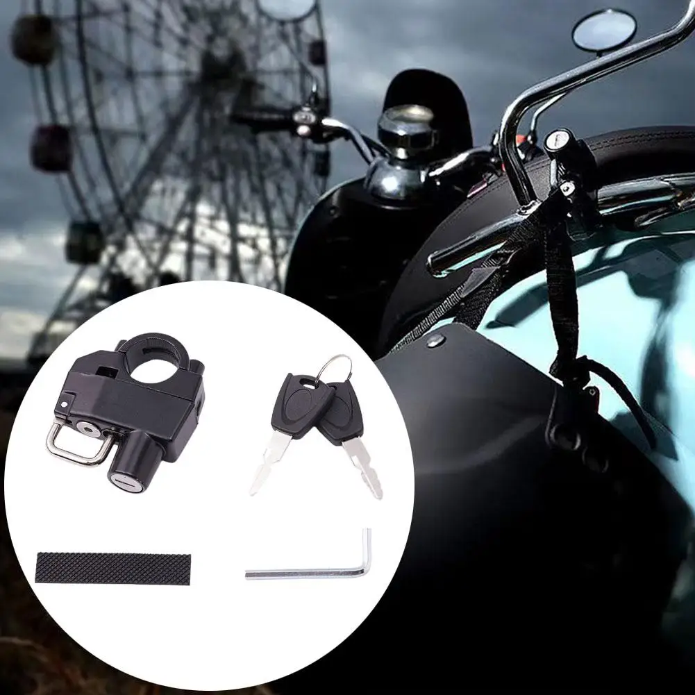 Universal Multifunctional Motorcycle Helmet Lock Motorcycle Safety Helmet Anti-theft Lock Lock Metal Black Helmet