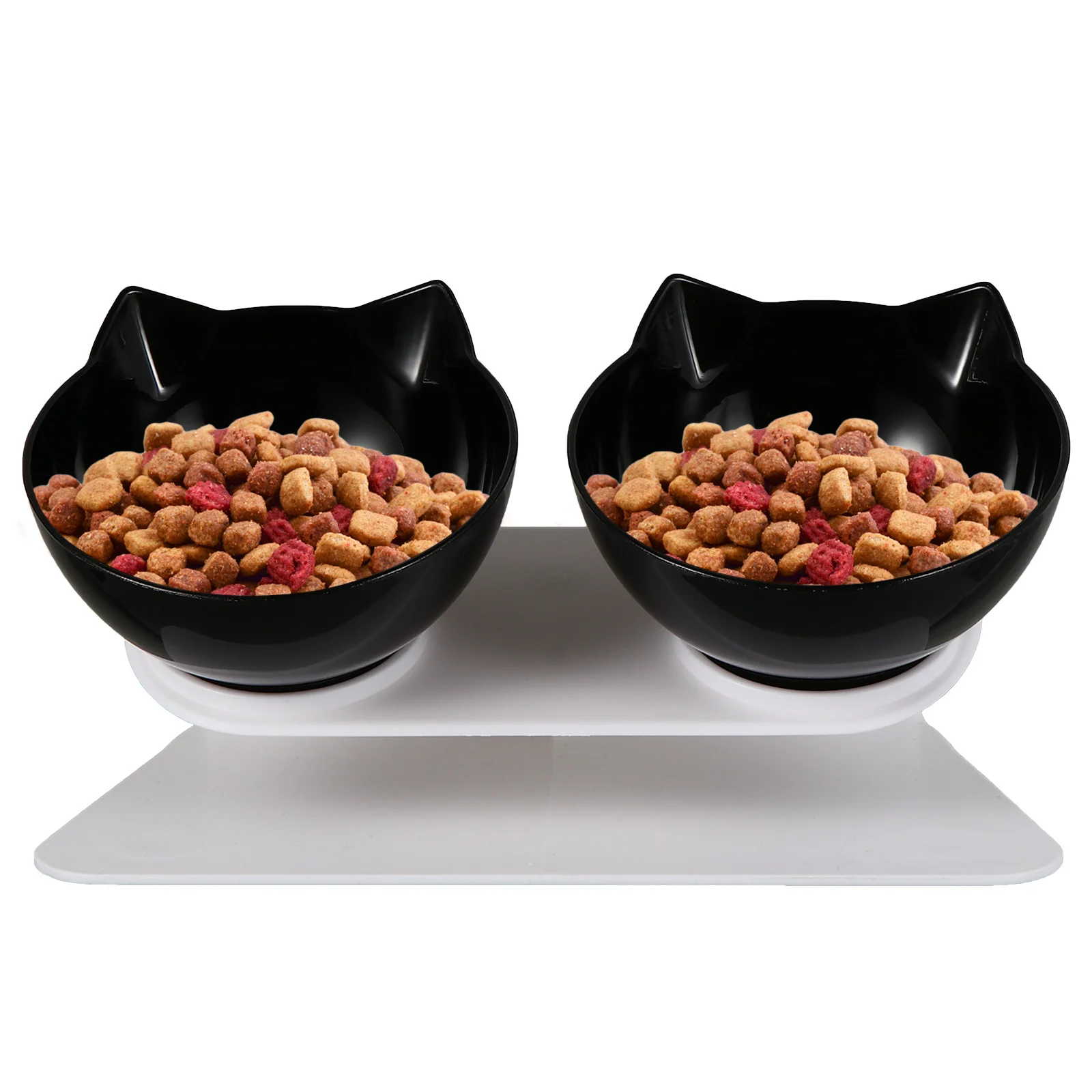 

Elevated Cat 3.5 Inch Height Tilted Design Neck Support Feeding Bowl For Cats Pet Eating Drinking Feeder Plastic Pet Bowl