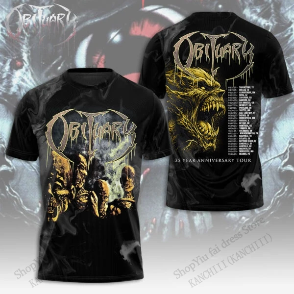 روك نعي الفرقة ثلاثية الأبعاد الجرافيك تي شيرت مطبوع الرجال النساء موضة قصيرة الأكمام التي شيرت الاطفال الهيب هوب القمم المحملة القوطية الملابس جديد 2025