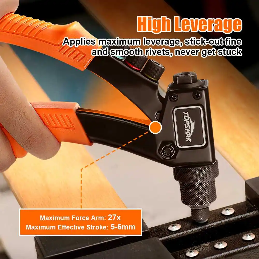 RG1 Heavy Duty Riveter Set Pop Rivet Gun 120Pcs Blind Rivets Assortment Kit Hand Tools Rivet Nut Tool