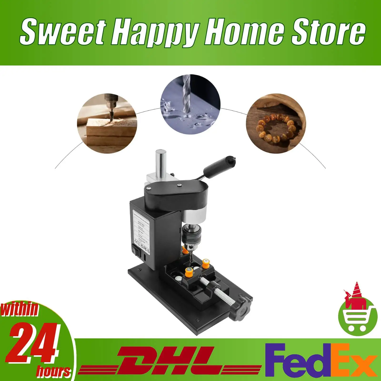 

Mini Drill Press 7 Speed Adjustment 0-8000RPM Bench Drill Machine with Precision Vise for Wood Metal Drilling DIY Crafts
