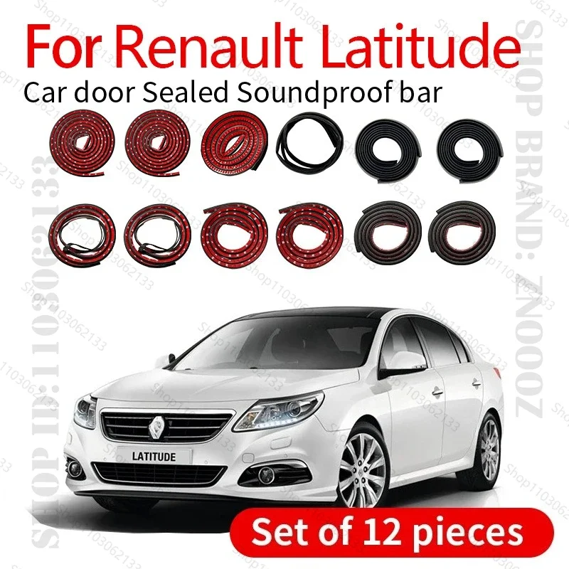 

For Renault Latitude Car Door Seal Strip Rubber Double Layer Sealing Protector Soundproof Strip Dustproof Seal Strip 12PCS Set