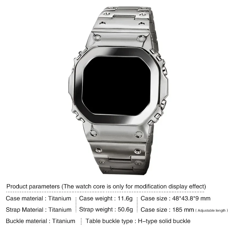 5600 5610 Titanium Alloy GMW-B5000 5035 Mod Kit For Casioak Watch G5600E GWB5600 GWM5610 DW5600 Metal Case  And Strap With Tools