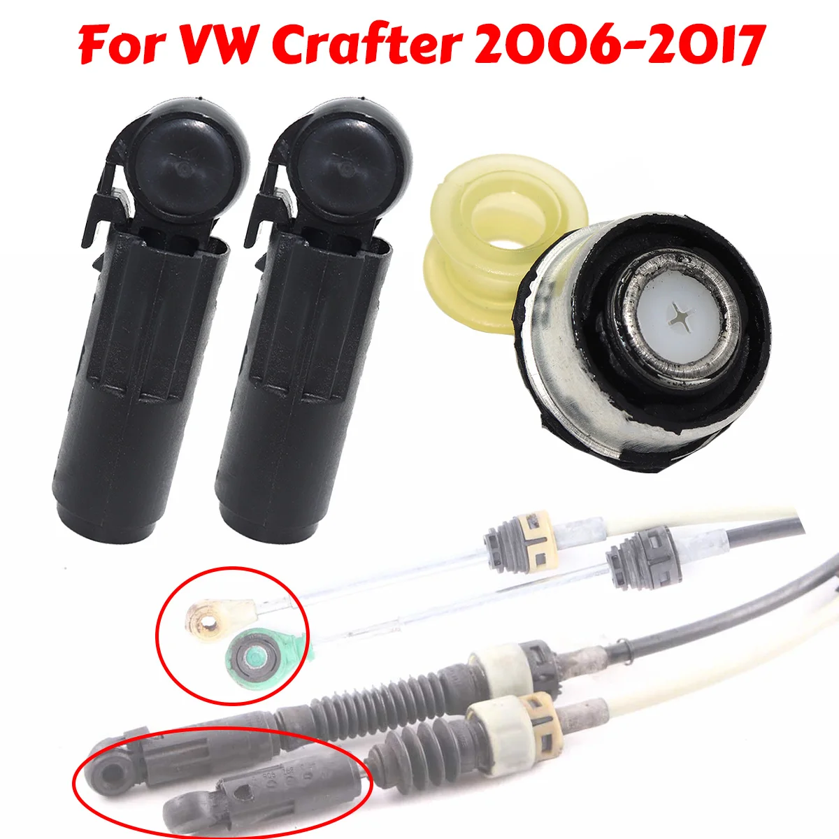 For Volkswagen Crafter 2006-2017 6 Speed MT Gear Shifter Cable Linkage Bushing Collet Shift Selector Connect End Rod Repair kit