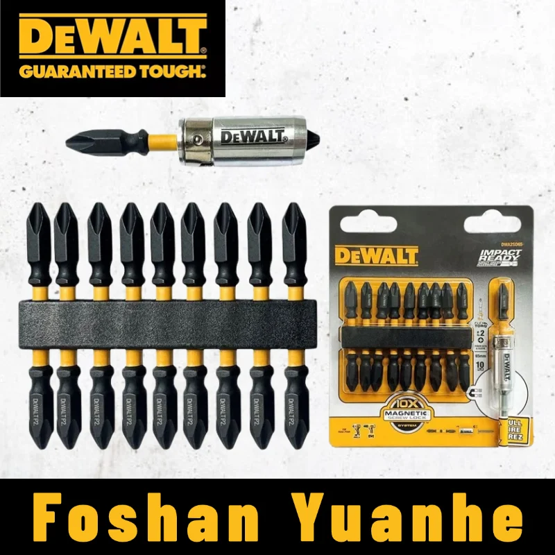 DeWalt DWA2SD65 10x 65mm Torque Double Headed Cross Magnetic Screwdriver Head Drill Bit With Sleeve 13mm Magnetizer