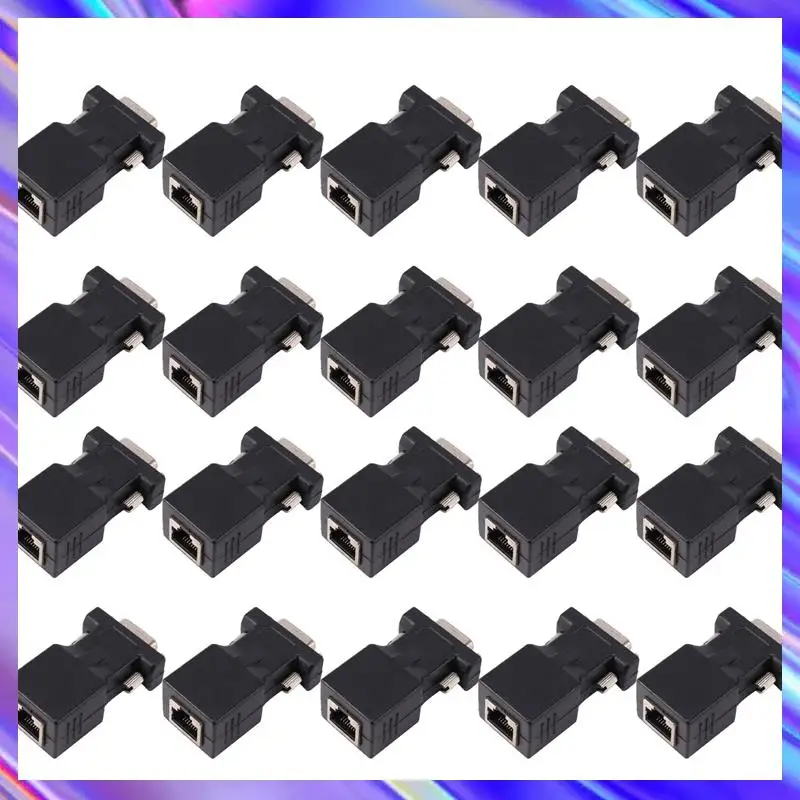 

20X VGA Extender Male To LAN CAT5 CAT6 RJ45 Network Cable Adapter