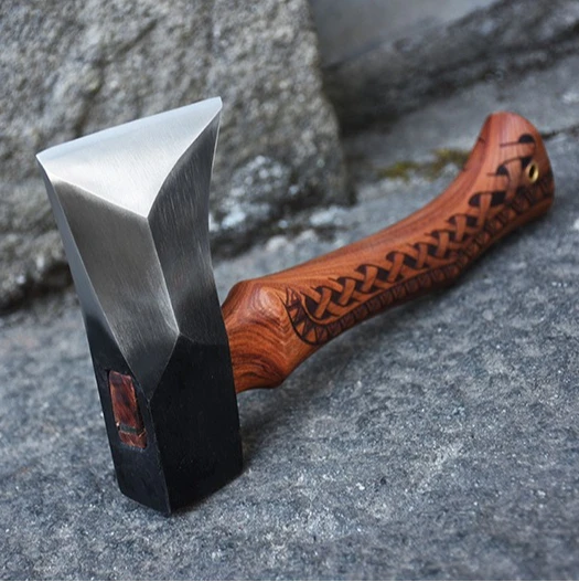 Hand-forged Rosewood Handle Engraved Anti-slip Bone-cutting Self-defense EDC Axe A Multi-functional Wood-chopping Tool view 2