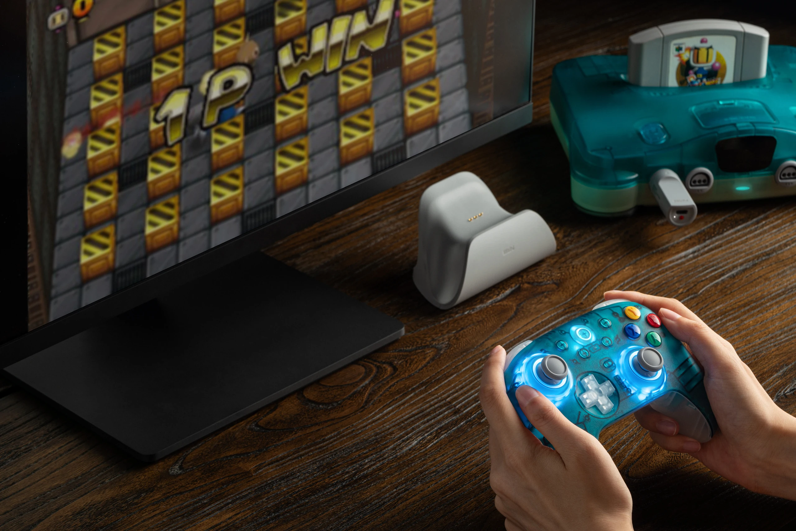 8BitDo Ultimate 2-Clear Blue Kabelloser Controller mit TMR-Joysticks, Hall-Effekt-Trigger für PC, Windows 10, 11 und Android-Spiele – Detail 10