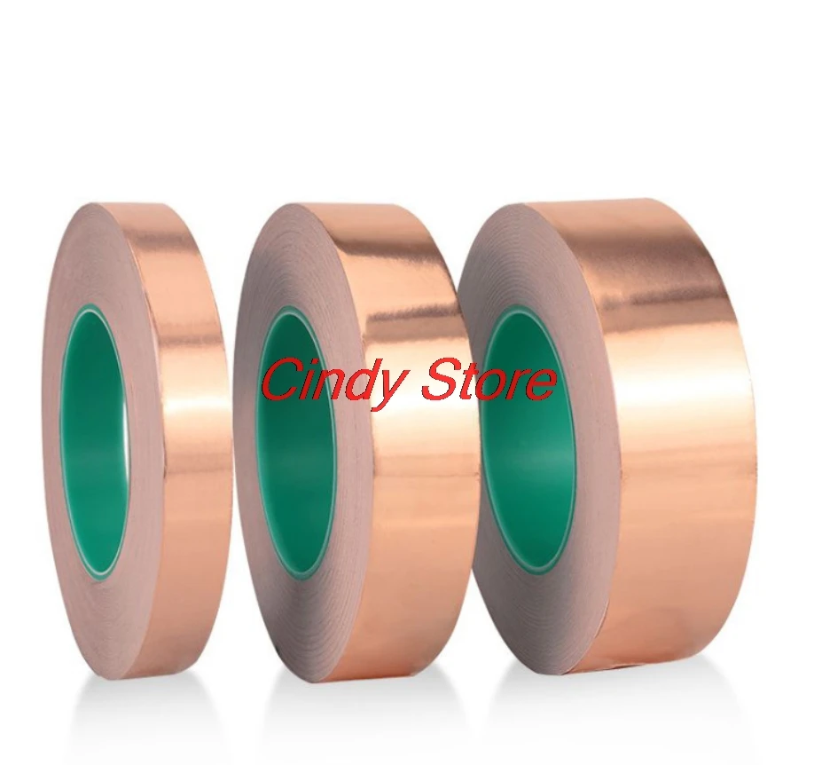 1Roll 3~50mm *25M Double Sided Conduct Copper Foil Tape Mask Electromagnetic Shielding double side conductive copper foil tape