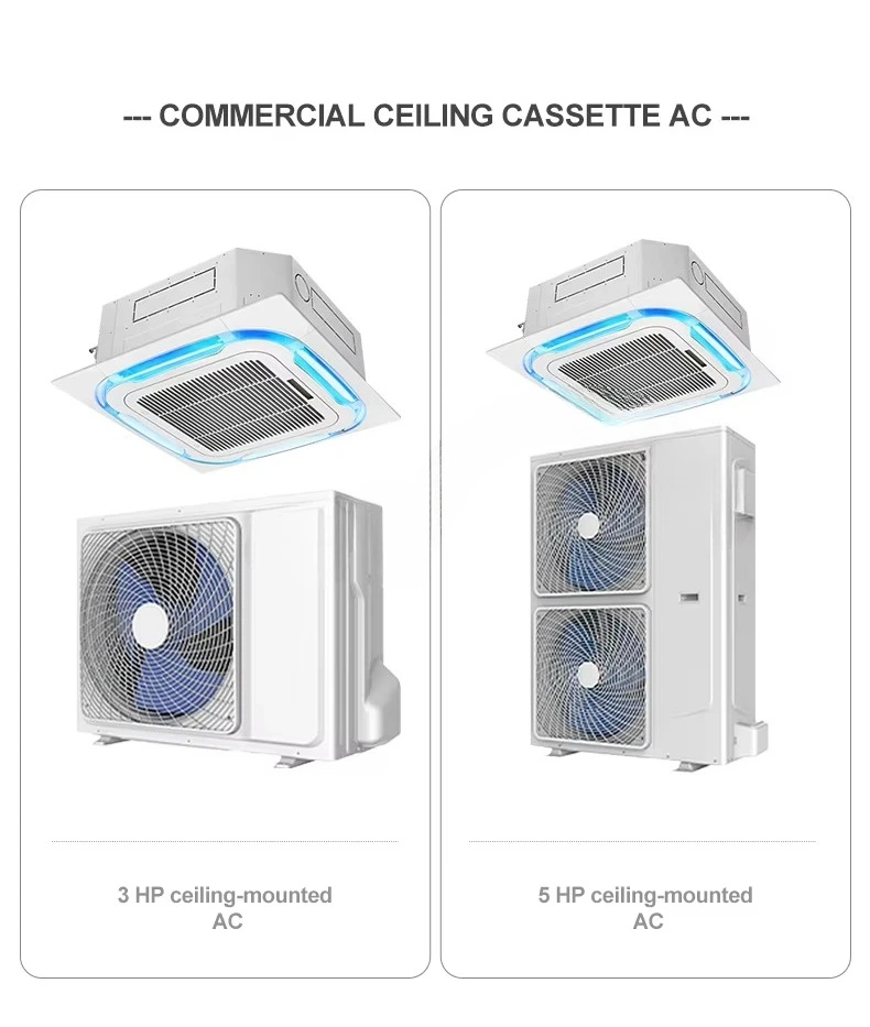 AUX 5HP Ceiling Cassette Smart Air Conditioner Variable Frequency 45000BTU AC  with Four-way  Cooling & Heating view 2