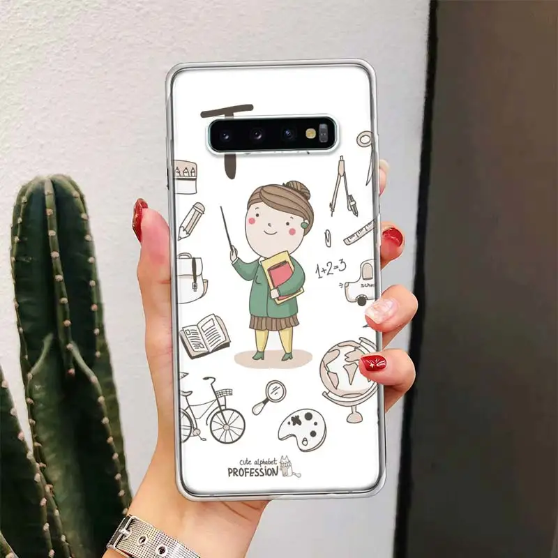 Cute Profession Teacher Doctor For Samsung Galaxy M21 M31 M32 M51 M52 M12 M30S Phone Case Note 20 Ultra 10 Plus 9 8 J4 J6 + J8 F