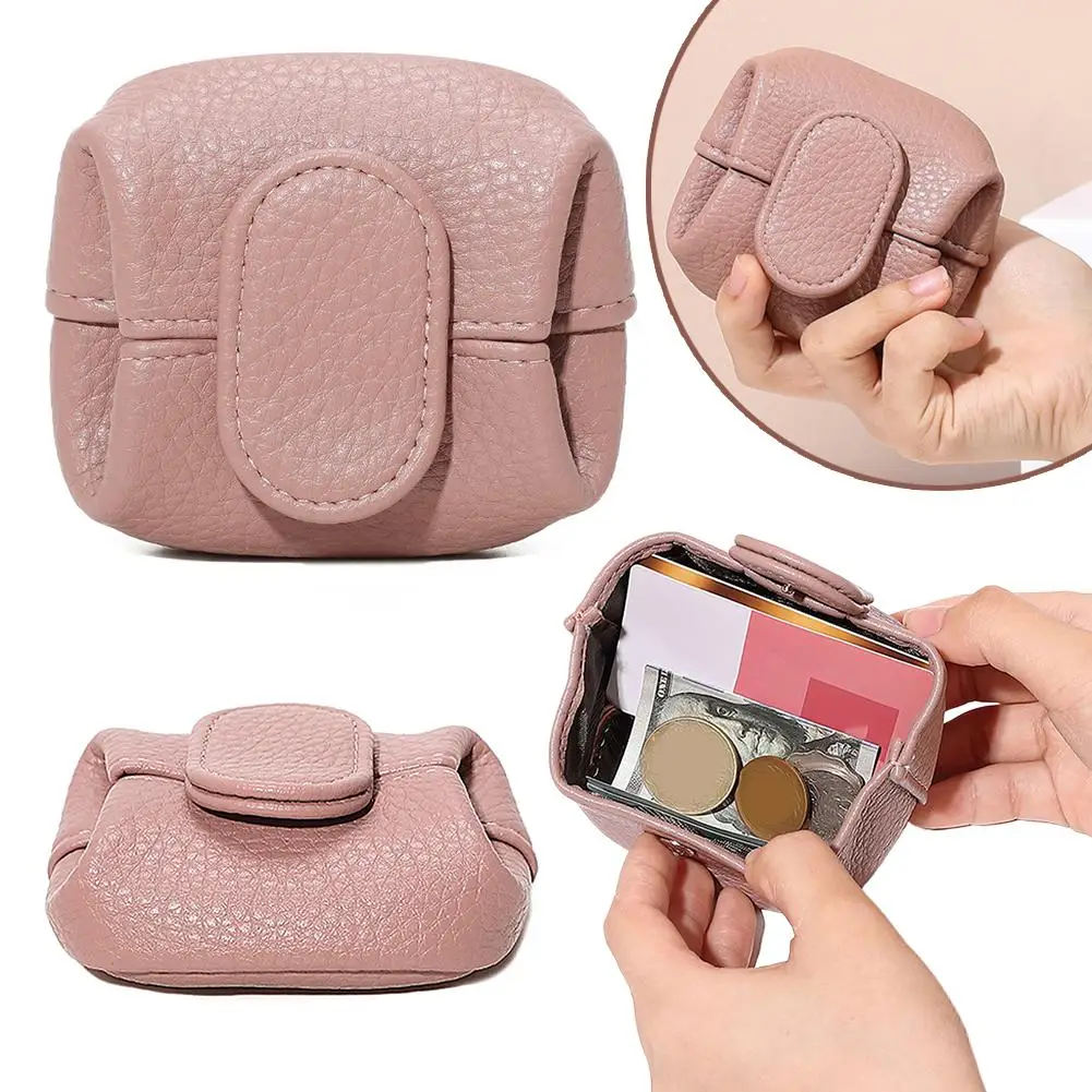 بو الجلود محفظة نسائية للعملات المعدنية البسيطة المحمولة أزياء المرأة المحفظة سماعة مفتاح حقيبة التخزين الإبداعية الحقيبة الصغيرة هدية الكريسماس