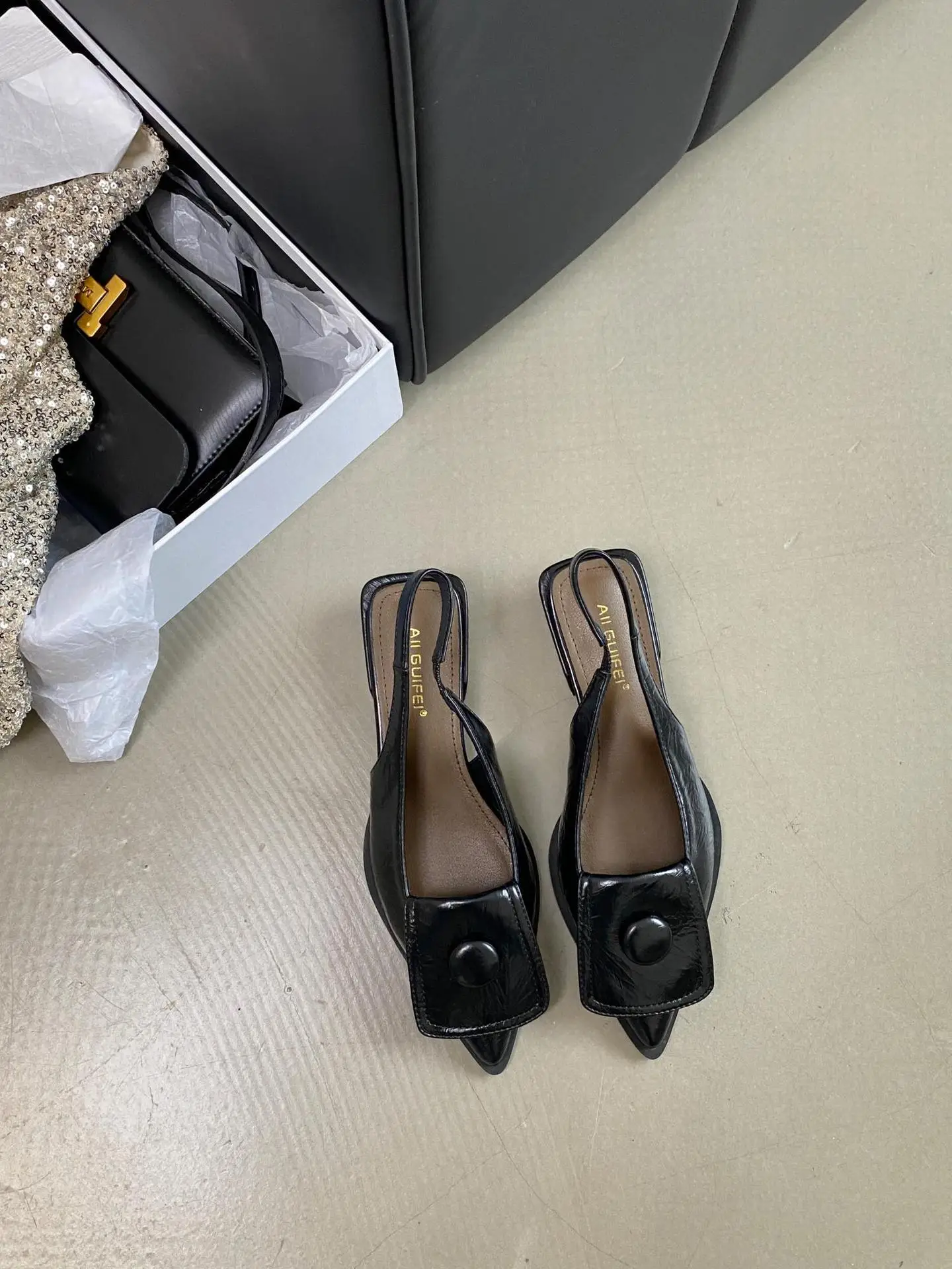 Sandals Sexy Female Shoe 2025 Women\'s Buckle Strap Shallow Mouth Cat Heels Girls New Pointed Low Summer Comfort Rubber Fabric Sl