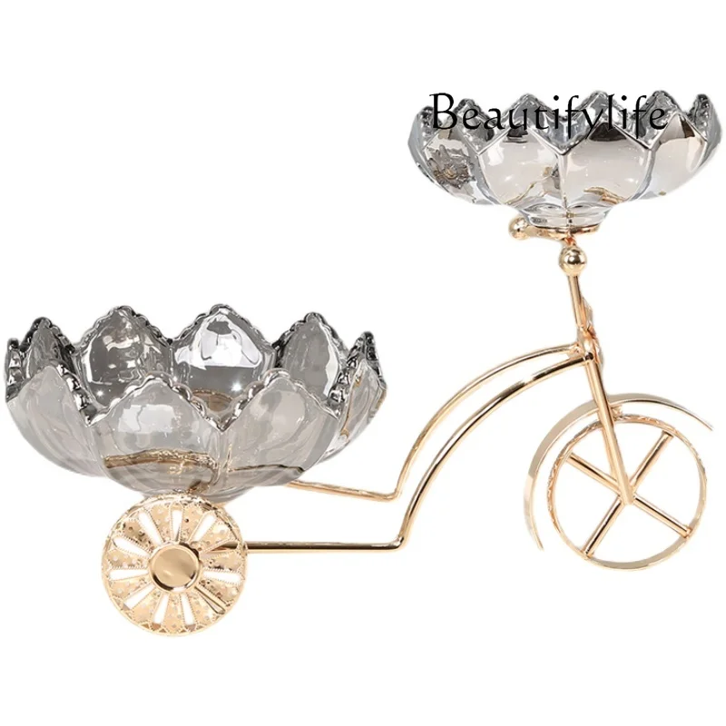 

Creative glass fruit plate decoration modern simple home living room dining table dessert table ornament storage light luxury