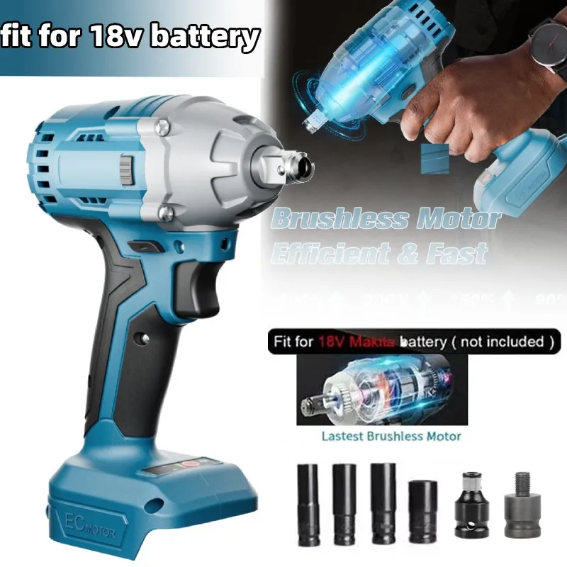 

Беспроводной электрический ударный гайковерт для батареи Makita 18 В, 5 передач, динамометрический ключ, отвертка, дерево, дом, ремонт автомобиля, электроинструмент