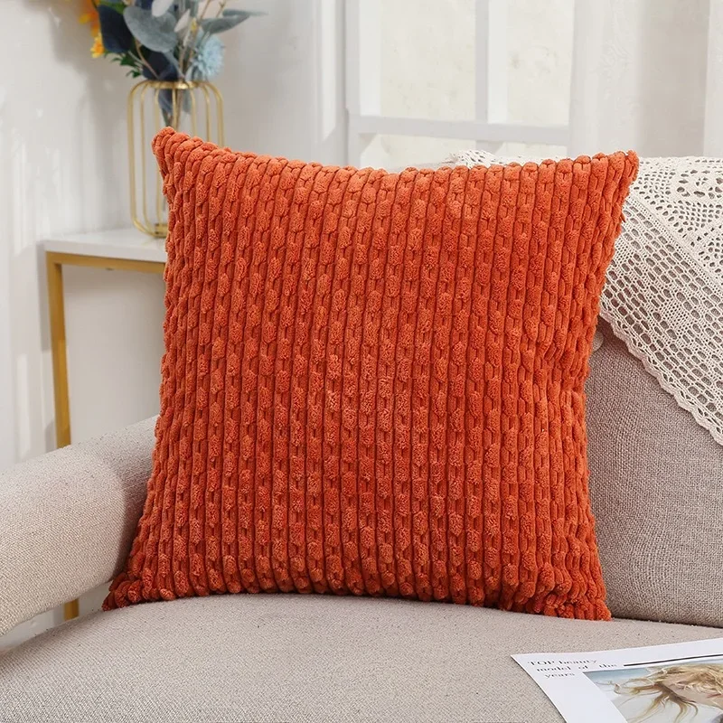 Classic Short Chain Corduroy Cushion Cover Pillowcase Home Living Room Sofa Car Seat Back Pillow Case 30x50 40 45 50 55 60CM