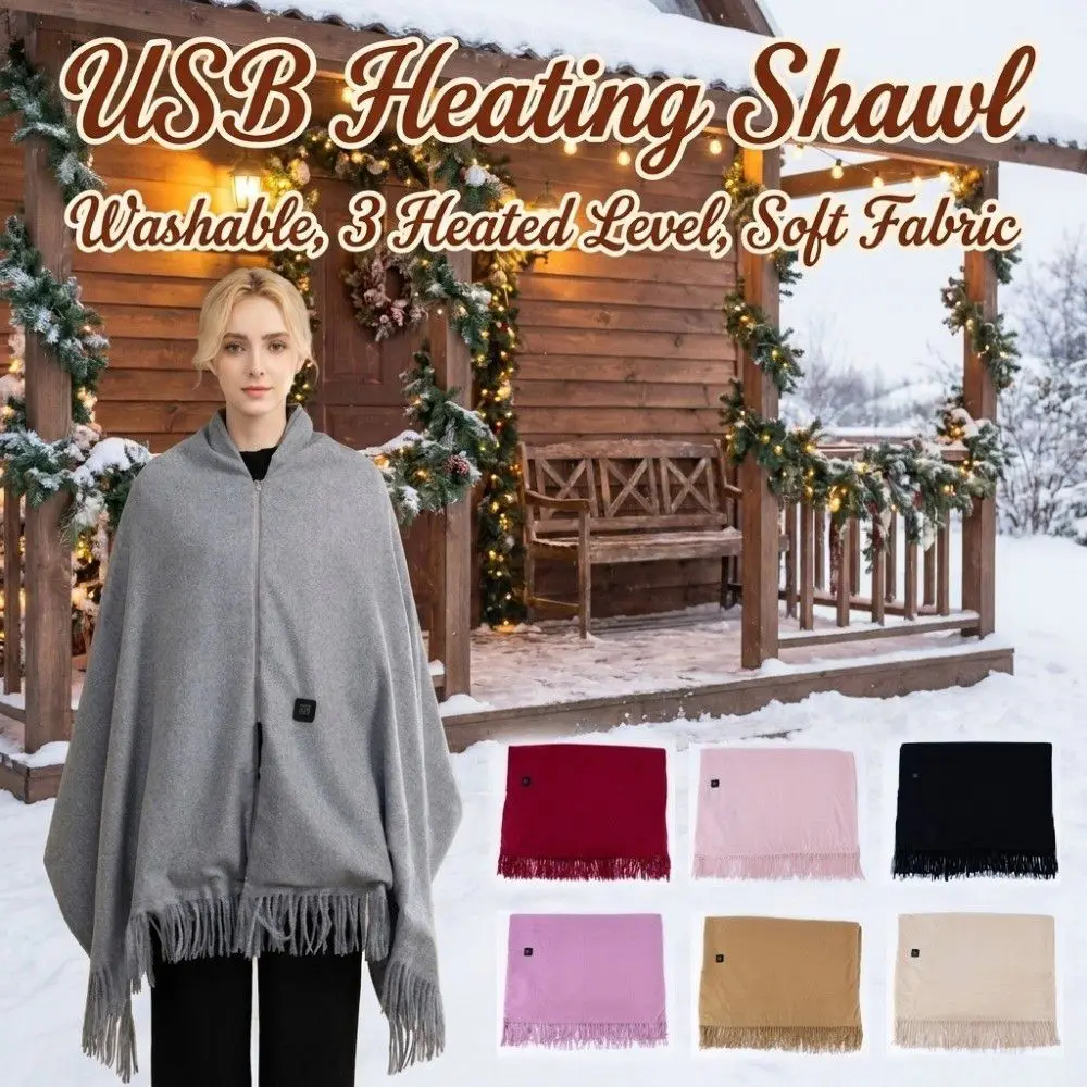 3 Heated Level USB Heating Shawl Portable USB Powered Thermal Blankets Soft Fabric Warm Comfort Heating Blanket Car Use