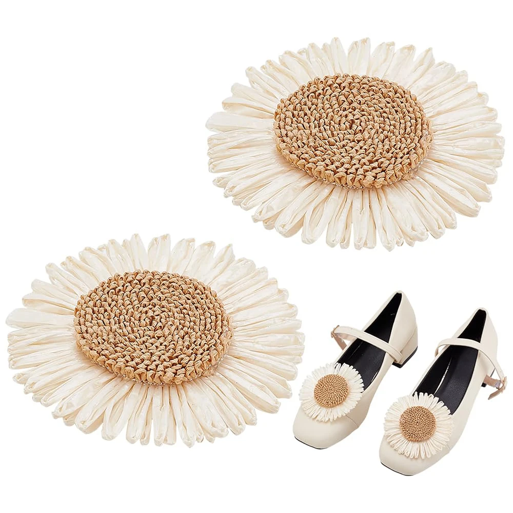 

5/10/20pcs Sunflower & Daisy Craft Embellishments White & Beige DIY Decor Accessories for Beach Hats Clothing Curtains Ties