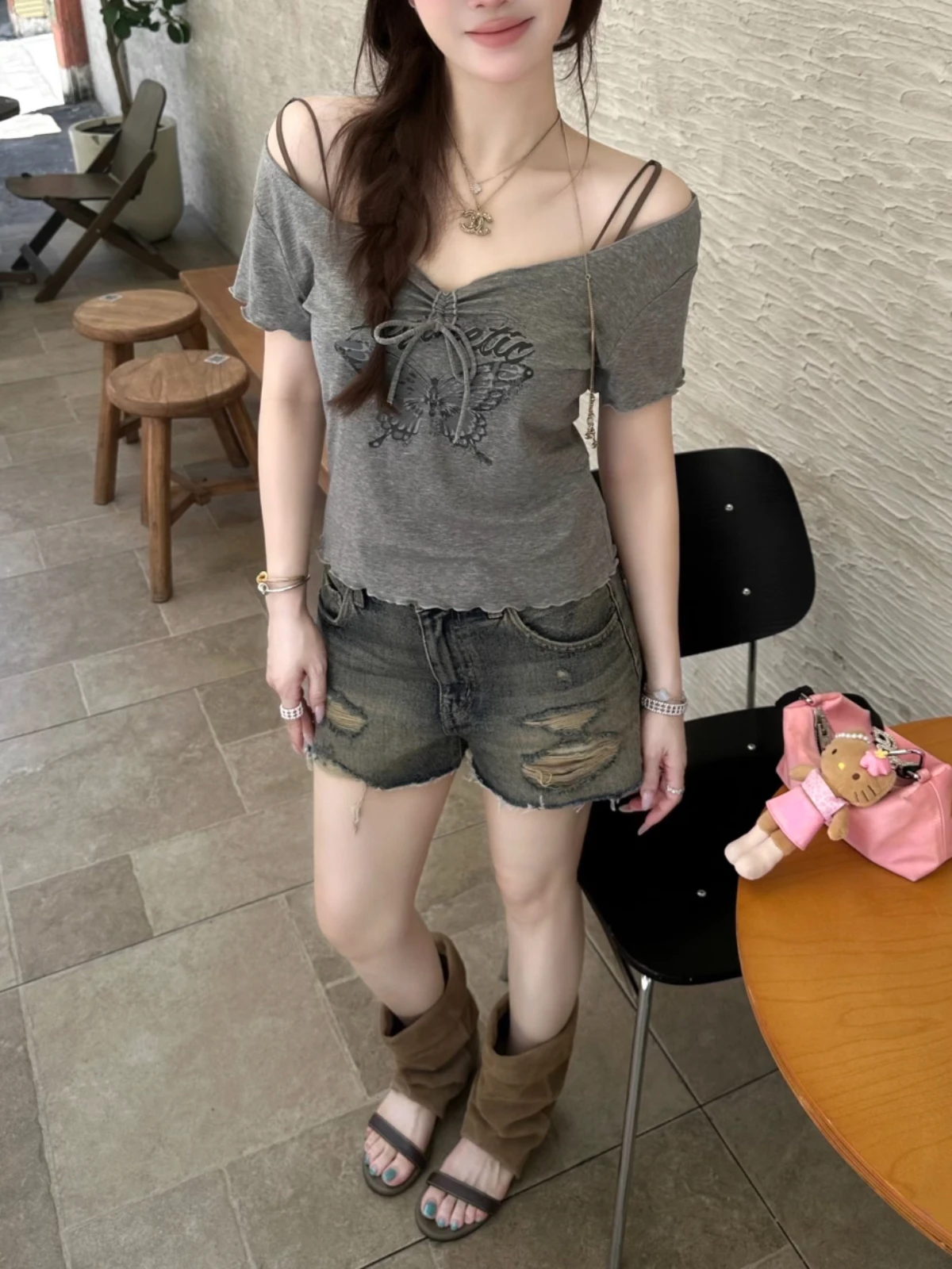 Spring Summer 2026 Heightening Short Boots Retro Western Style Open Toe Sandals Korean Style Flat Heel Casual Fashion Shoes