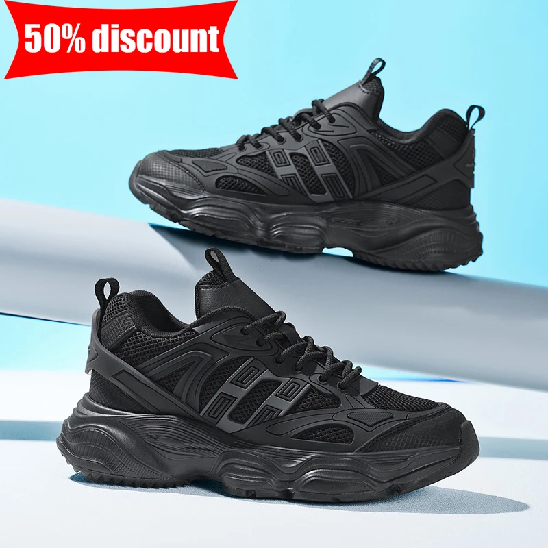 Zapatos Deportivos Para Hombre, Transpirables, Ligeros, De Malla, Con Suela Plana, Para Correr, Fitness, Moda 2026, Versátiles, Negros, Casuales_voghion.com