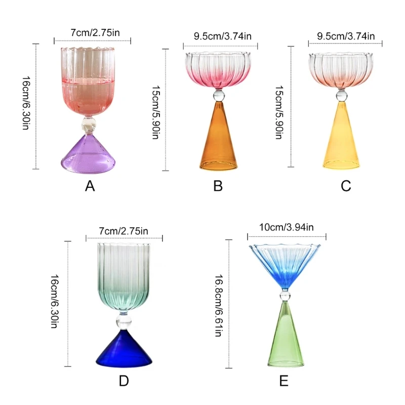 Kitchen Glasswares Colorful Cocktail Cups Creative Wine Cup Unique Flower Cup