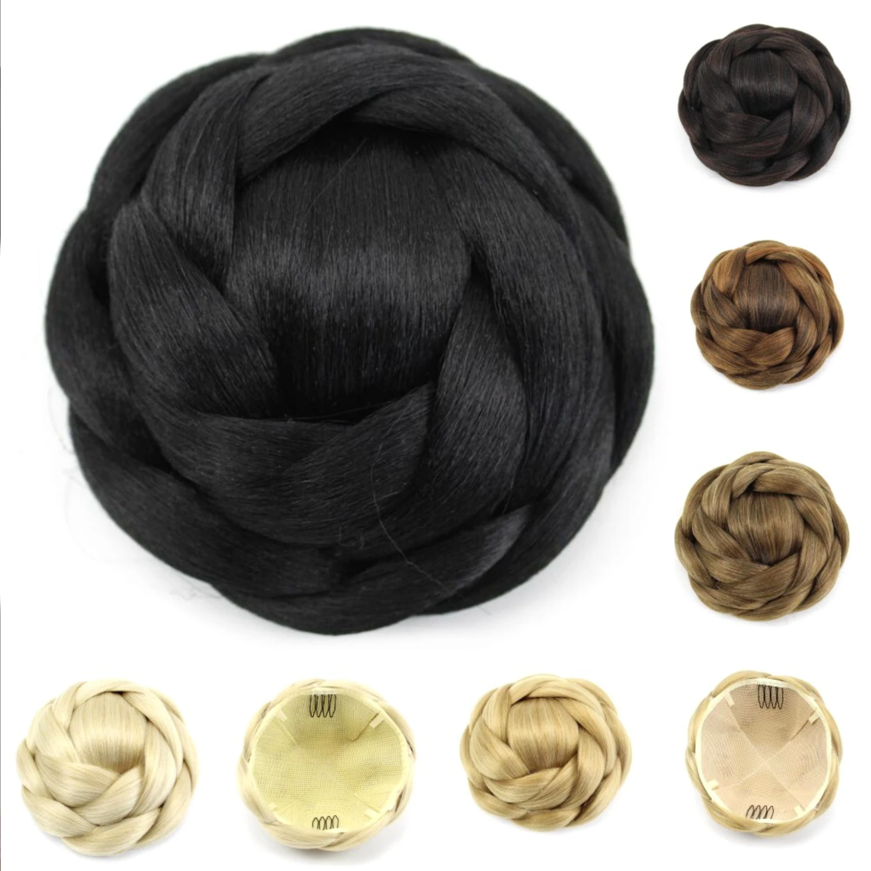 High Temperature Fiber Synthetic Hair Pieces Accessories Braided Chignon Hair Bun Donut Hairstyle Headwear