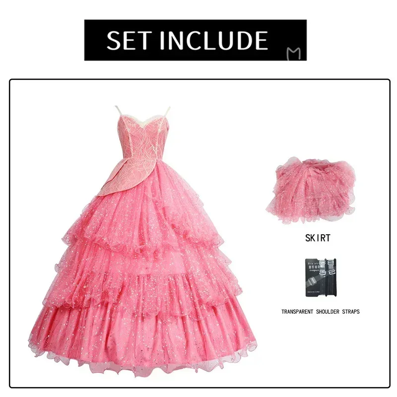 Kostium Cosplay CyWicked Glinda, Strój Karnawałowy, Kostiumy Anime na Halloween, Przebranie dla Dorosłych na Maskaradę, Gra