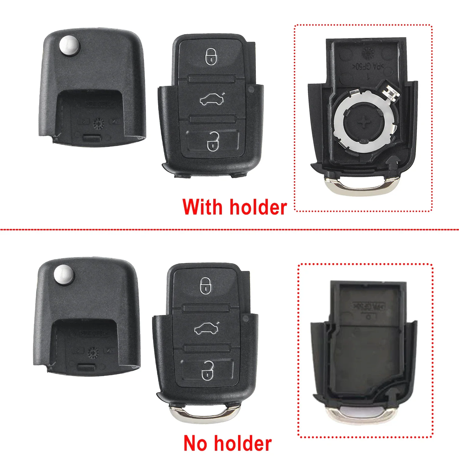 2/3/4 Bottons pieghevole auto chiave a distanza Shell Case Fob per VW Passat Polo Golf Bora Ibiza Leon Octavia Fabia Beetle Skoda Seat B5