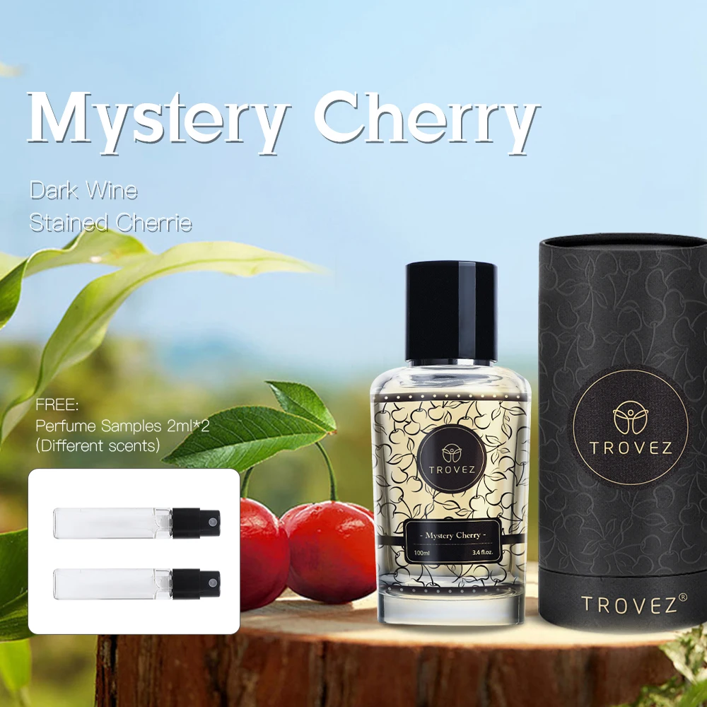 

TROVEZ Mystery Cherry Eau De Parfum 100ml Perfume Apricot Scent Floral Gourmand Body Spray Perfume Free 2 Pieces of 2ml Samples