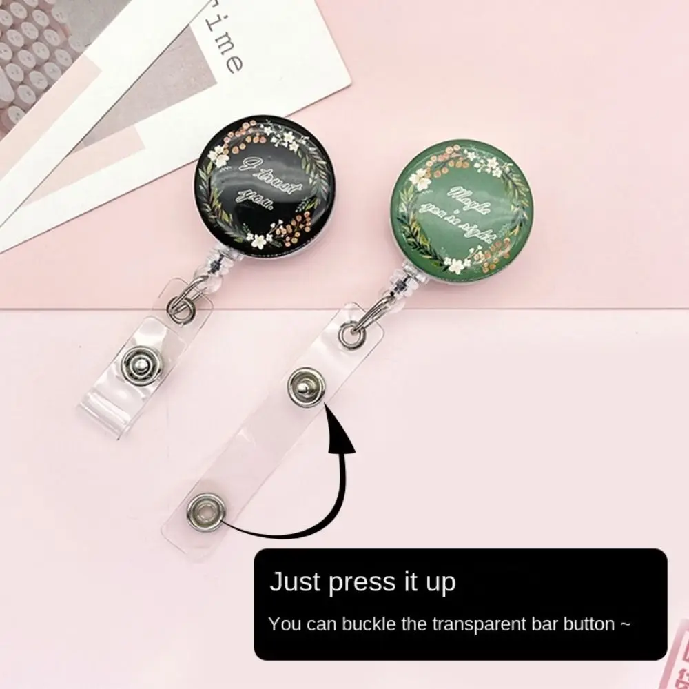 Stretchable Badge Clip Fall-proof Wreath Nurse Badge Holder with Back Clip Chest Card Retractable Badge Reel Employee Welfare