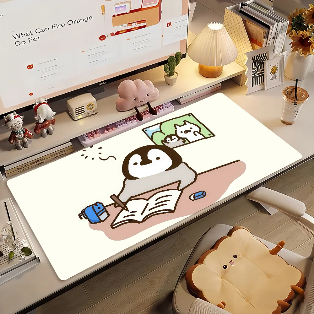 Cartoon Penguin  Mouse Pad Non-slip Rubber Computer Mat Gamer Balance Decoracion Deskmat Laptop Office Large