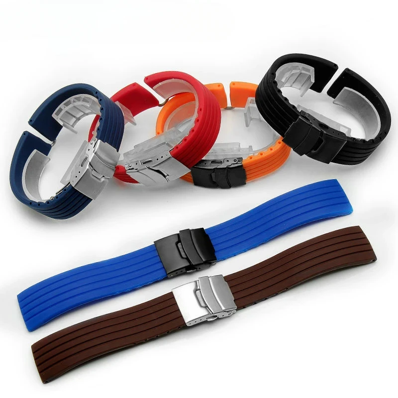 Rubber Silicone Sport Strap 18mm 22mm 20mm 24mm for Seiko for Rolex for Swatch Quick Release Belt Adjustable Watchband Bracelet