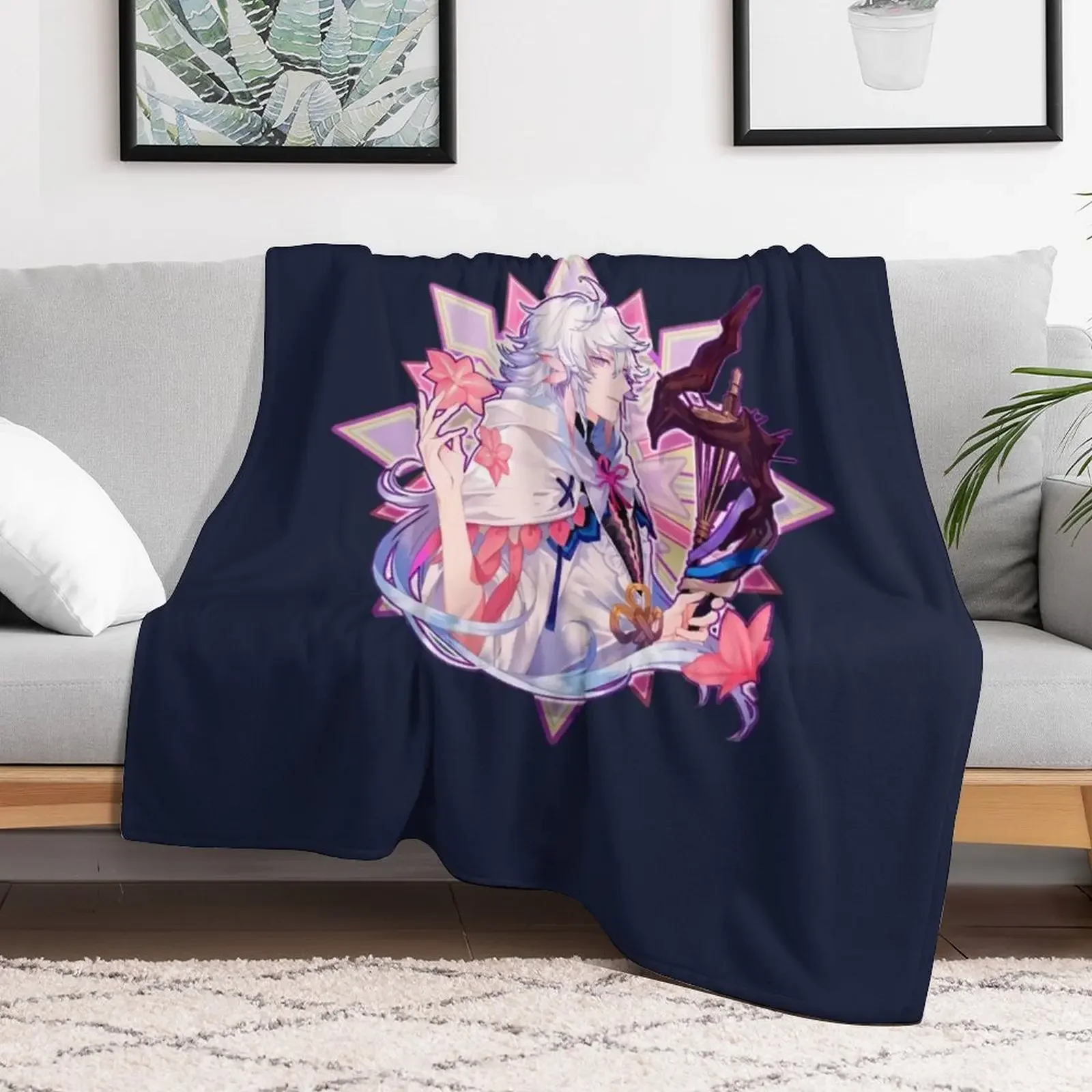 Fate grand order Merlin Mage of Flowers Throw Blanket Furry Soft Beds Blankets