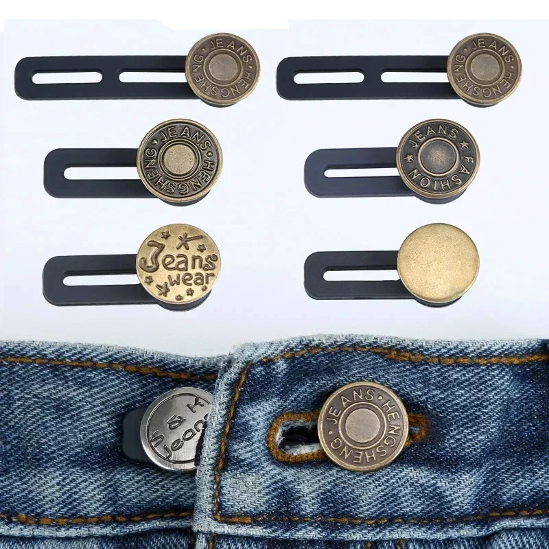 6 Pcs Jeans and Pants Button Extenders Universal Wait Expanander for Women and Men Instant Band Extension Solution Sewing Parts