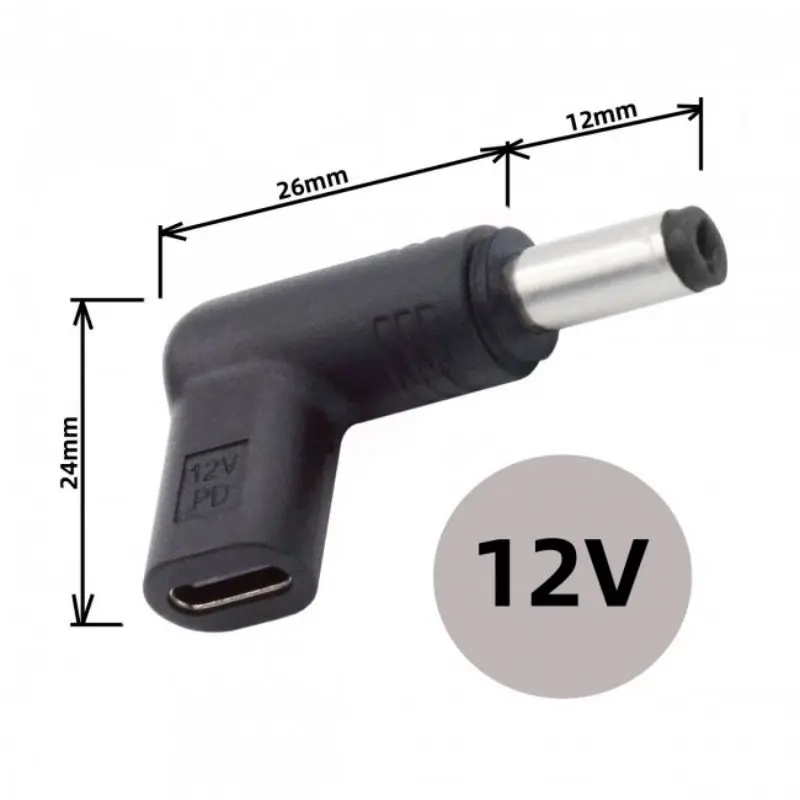 Adaptador de enchufe USB 3,1 tipo C, disparador emulador PD hembra, 2V, USB-C, ángulo de 90 grados