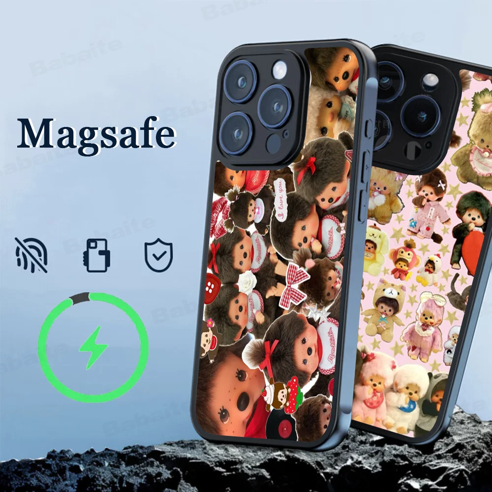 

Милая противоударная задняя крышка M-Monchhichis для iPhone 17, 15, 13, 12, 11, 14 Pro Max X XR XS 16 Plus