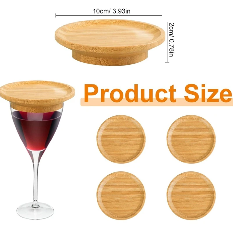 5Pcs Wine Glass Charcuterie Topper, Wine Glass Charcuterie Board Topper, Bamboo Wine Glass Topper for Family Gatherings-A46I