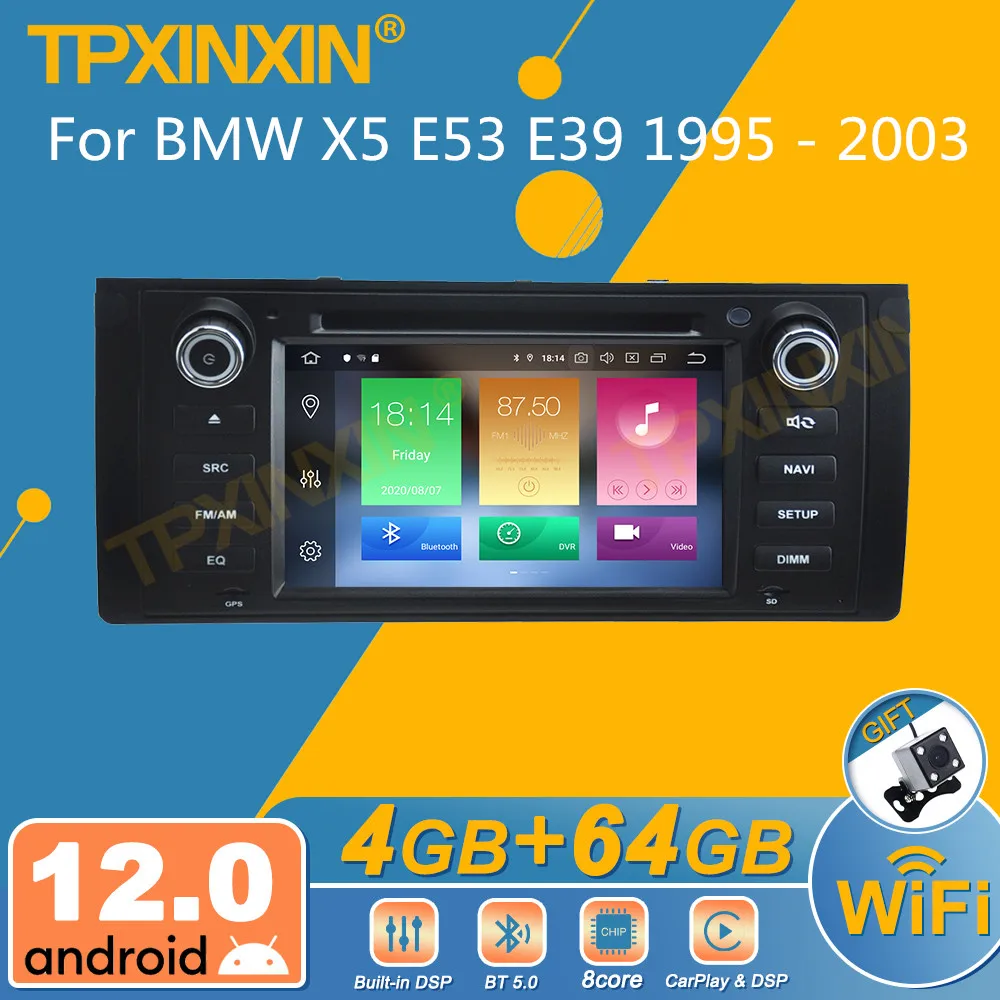 Android 12 DSP CP For BMW X5 E53 E39 1995 - 2003 Android Car Radio 2Din Stereo Receiver Autoradio Multimedia DVD Player GPS Navi