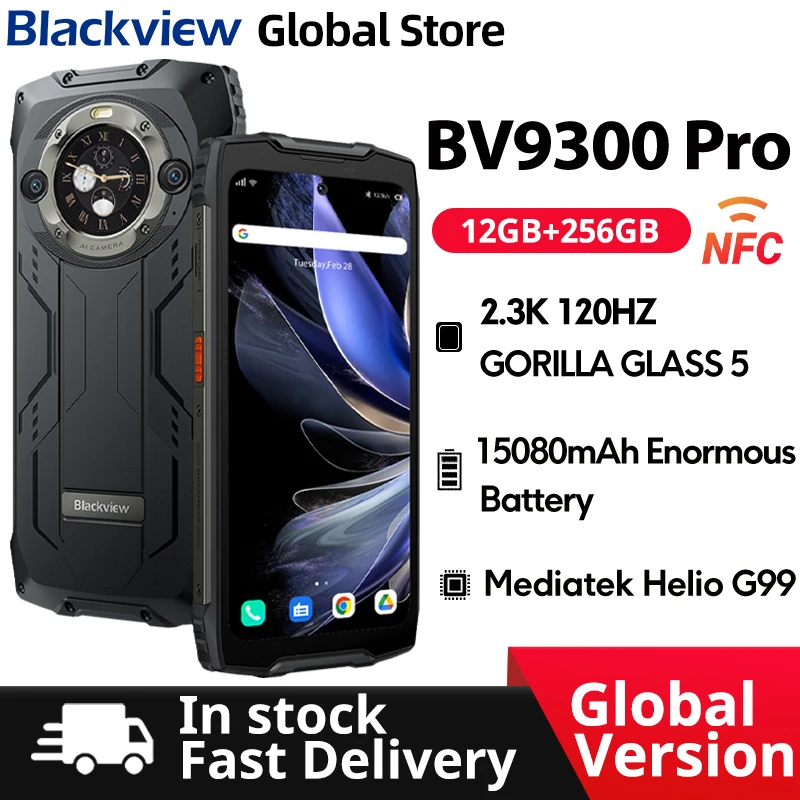 Blackview BV9300 Pro Rugged Phone Helio G99 6.7'' 120Hz Display 8/12GB 256GB Smartphone With Dual Screen 15080mAh 64MP Cellphone