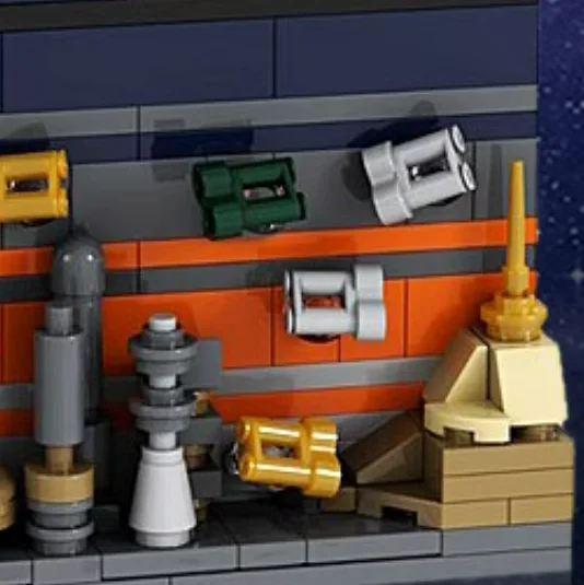 

MOC Галактическая городская открытка, 235 шт., строительные блоки, игрушка STEM, праздничный подарок для детей, креативный строительный набор для приключений для мальчиков и девочек