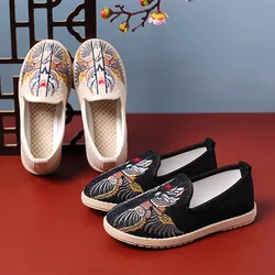 Comfortable Soft bottom Boys Shoes Chinese Style Embroidered Cotton Cloth Shoes for Boy Flat Perform Kids Casual Shoe Black