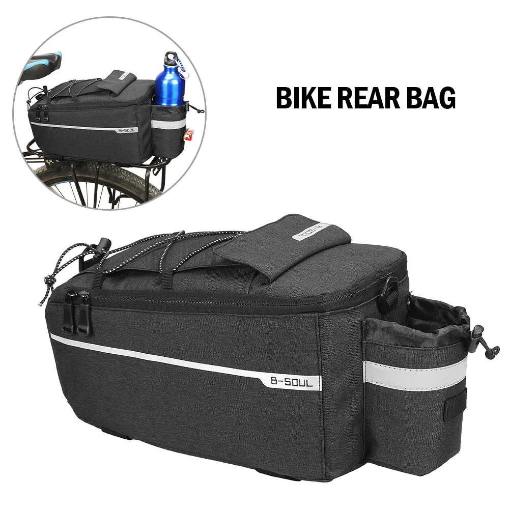 Bicycle 13L Carrier Bag Bike Rear Basket Waterproof Pannier Trunk Bags Back Rack Rear Seat Bag Cycling Luggage Shoulder Handbag