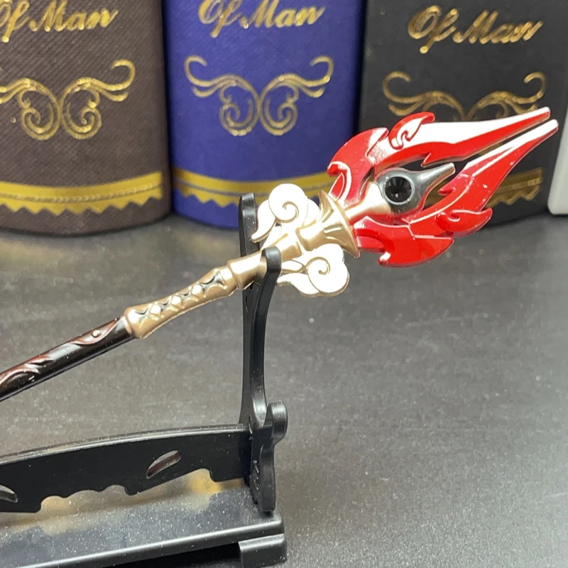 [Genshin Impact] Game Peripheral Toy, Miniature [Staff of Homa] Weapon Model, Zinc Alloy Metal, 22CM (8.66inch), Not Sharp