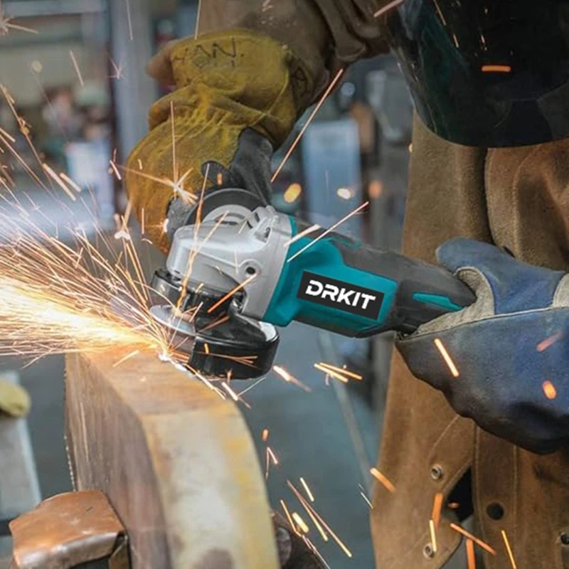 DRKIT-amoladora angular eléctrica sin escobillas, 125MM, corte, pulido, rectificadora, herramienta eléctrica para carpintería, batería Makita de 18V