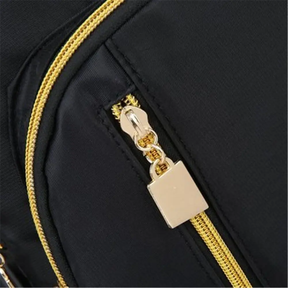 Travel Multi-Function Black Girl Purse Shoulder Bag Oxford Daypack Mini Backpack