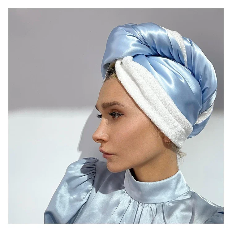 Hair Drying Towel, Mulberry Silk Dry Hair Cap, Super Absorbent Quick Drying,Thickened Fabric Multiple Hair Volume Available